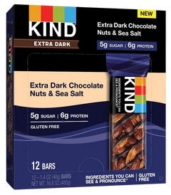Extra Dark Chocolate Nuts & Sea Salt Bar (12 CT)
