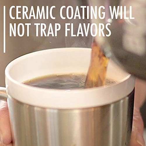 12oz CeramiSteel Ceramic Coffee Mug with Handle - Stainless