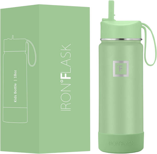 18 oz Kids Water Bottle - Apple Green