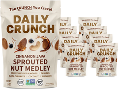 Sprouted Almonds and Cashews - Cinnamon Java and Coffee Soaked  (8 Snack Packs)