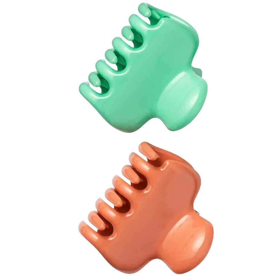 The Mini Claw Clips  - Mint And Coral