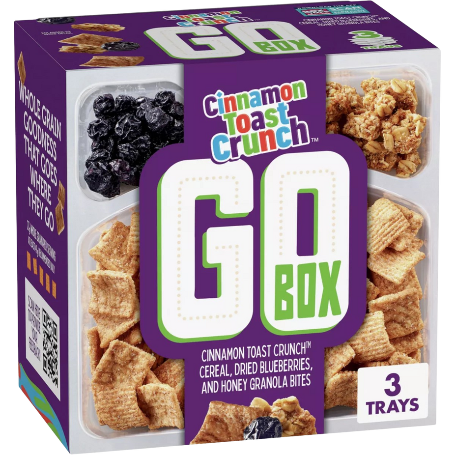 Go Box - Cinnamon Toast Crunch Cereal, Dried Blueberries, and Honey Granola Bites (3CT)