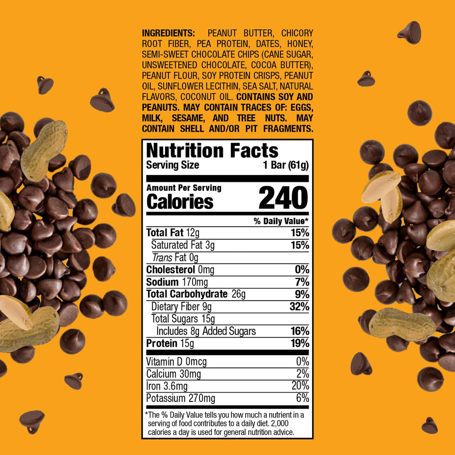 Peanut Butter Chocolate Chip Protein Bar (12 Pack)