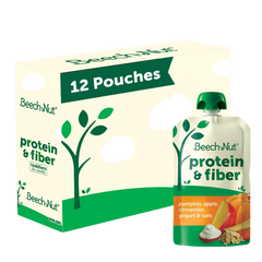 Protein & fiber Pouch- Pumpkin, Apple, Yogurt, Oat (12 Pack)