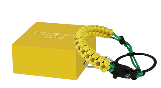 Paracord Handle for Wide Mouth Water Bottles - Sunflower