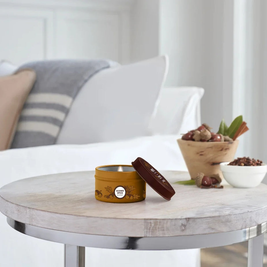 Soy Tin Candle  Acorn Spice