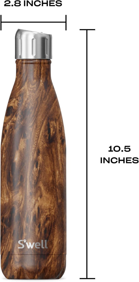 17oz Water Bottle With Sports Cap -Teakwood