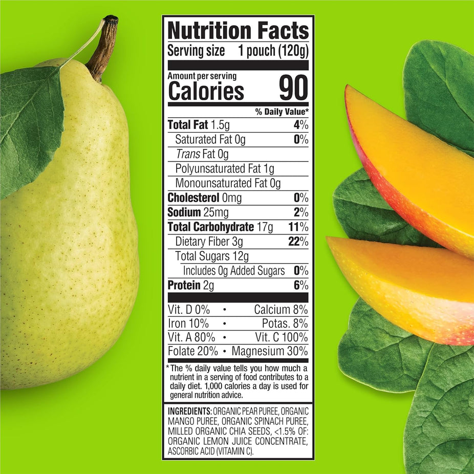 Organics Stage 4 Superfoods - Pears, Mangos & Spinach (16 Pack)