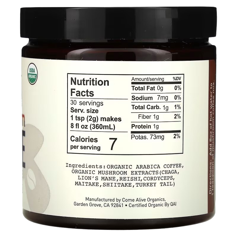 Instant Mushroom Coffee with 7 Superfood Mushrooms