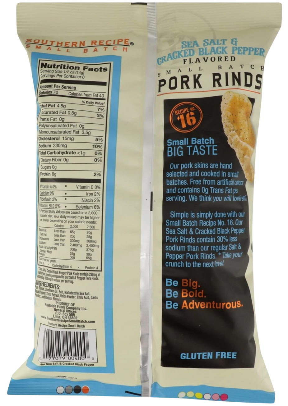 Sea Salt and Black Cracked Pepper Pork Rinds