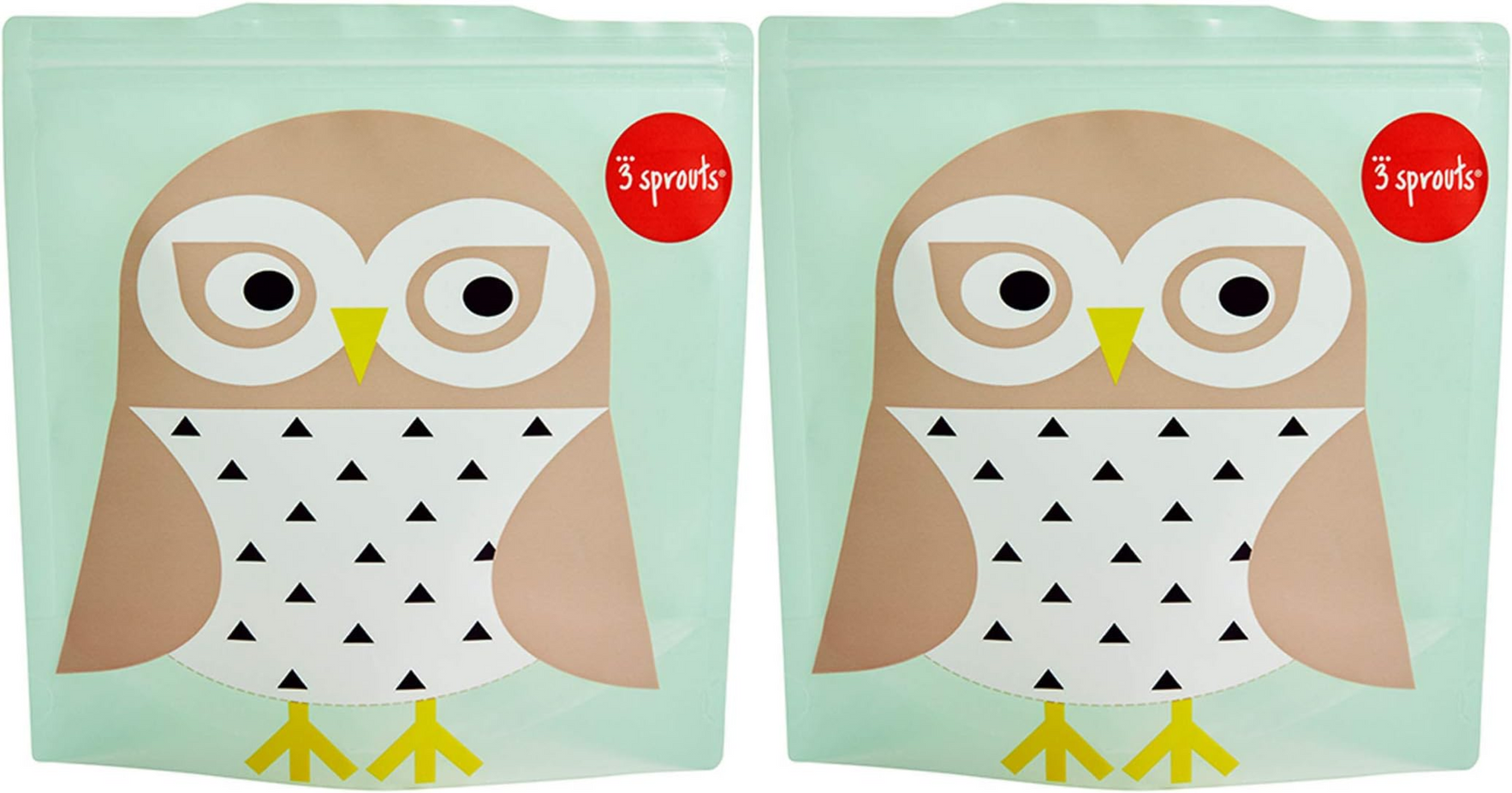 Owl Reusable Sandwich Bag - Mint (Set of 2)