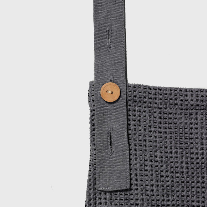 Organic Cotton Waffle Weave Apron - Grey