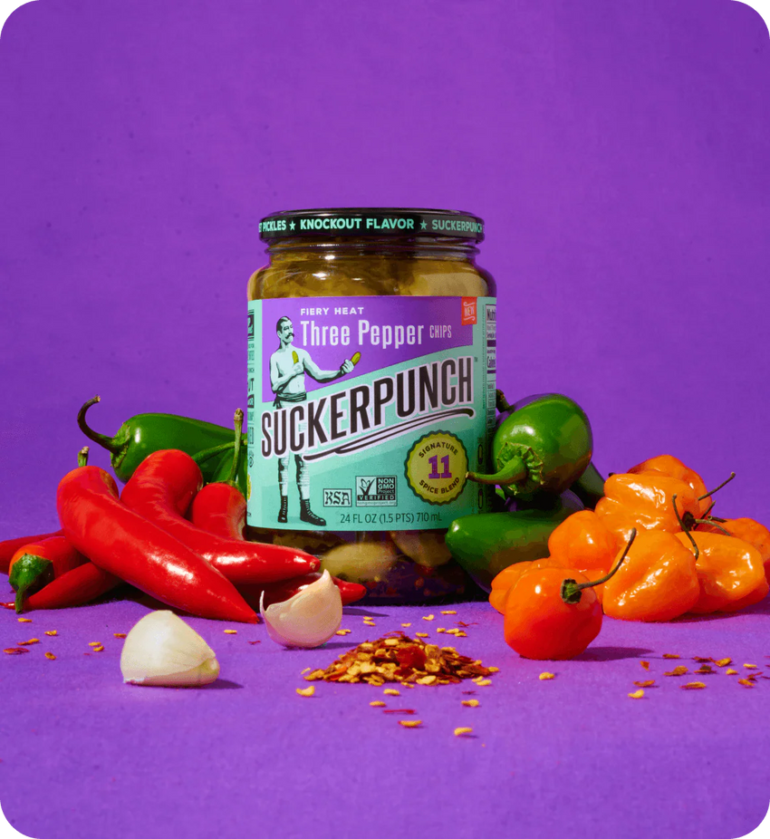 Fiery Heat Three Pepper Pickle Chips