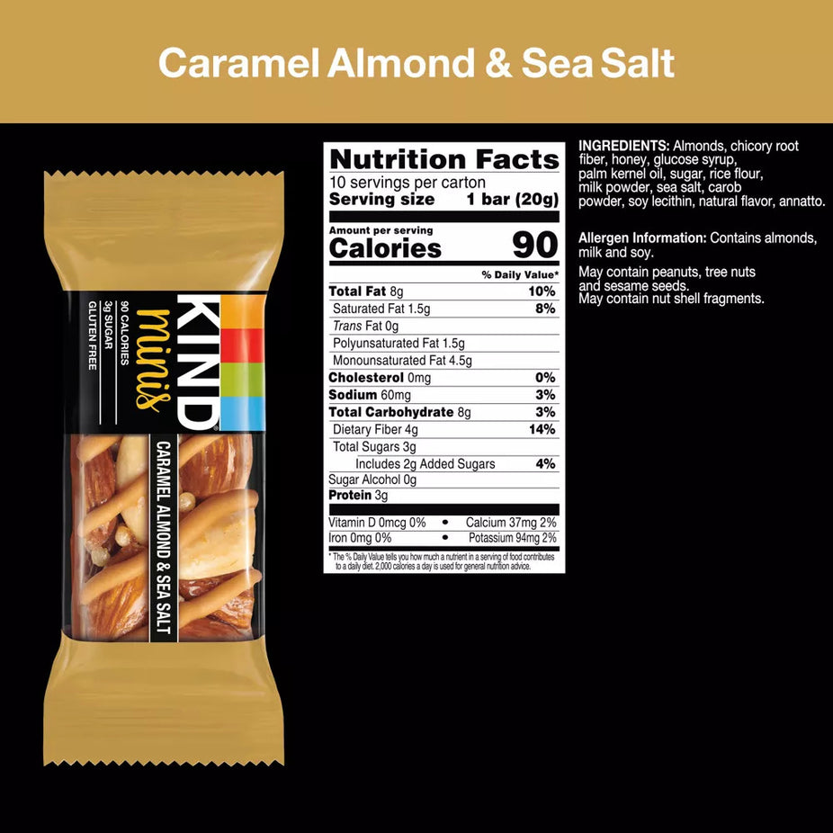 Caramel Almond Sea Salt Mini Bars (10 CT)