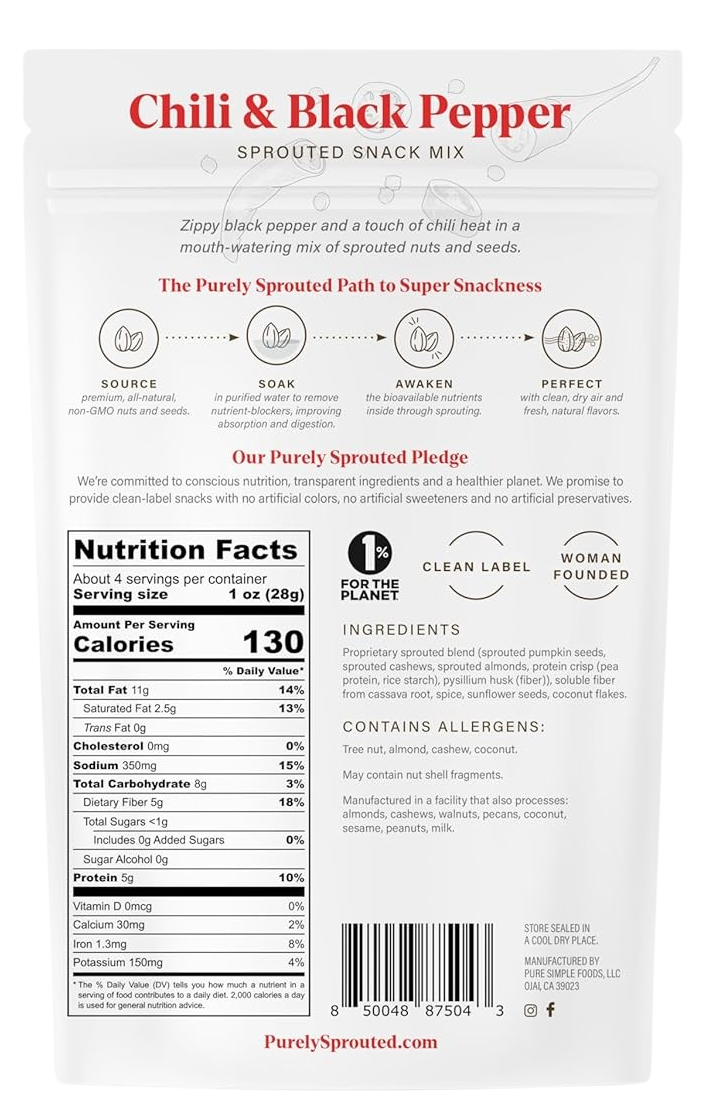 Chili & Black Pepper Sprouted Snack Mix
