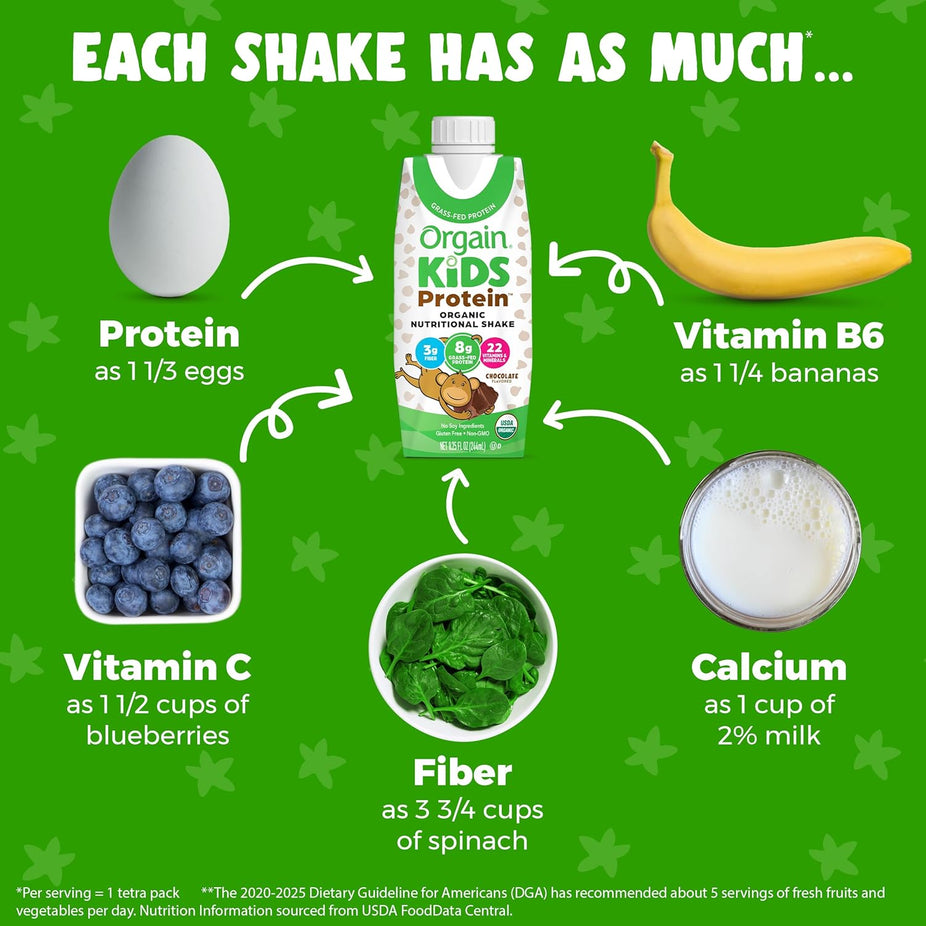 Organic Kid's Protein Nutritional Shake - Chocolate (12 Pack)