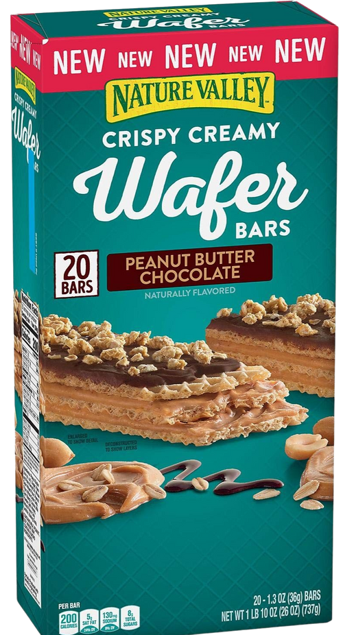 Crispy Creamy Wafer Bars - Peanut Butter and Chocolate (20 Bars)