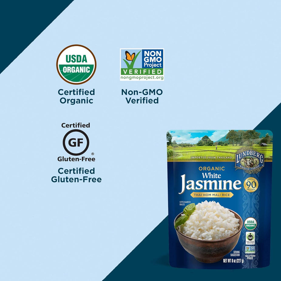Organic RTE White Jasmine Steamed Rice (6 Pack)