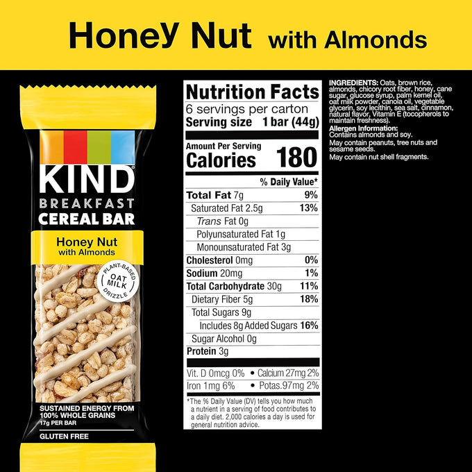 Honey Nut with Almonds Cereal Bar (6 CT)