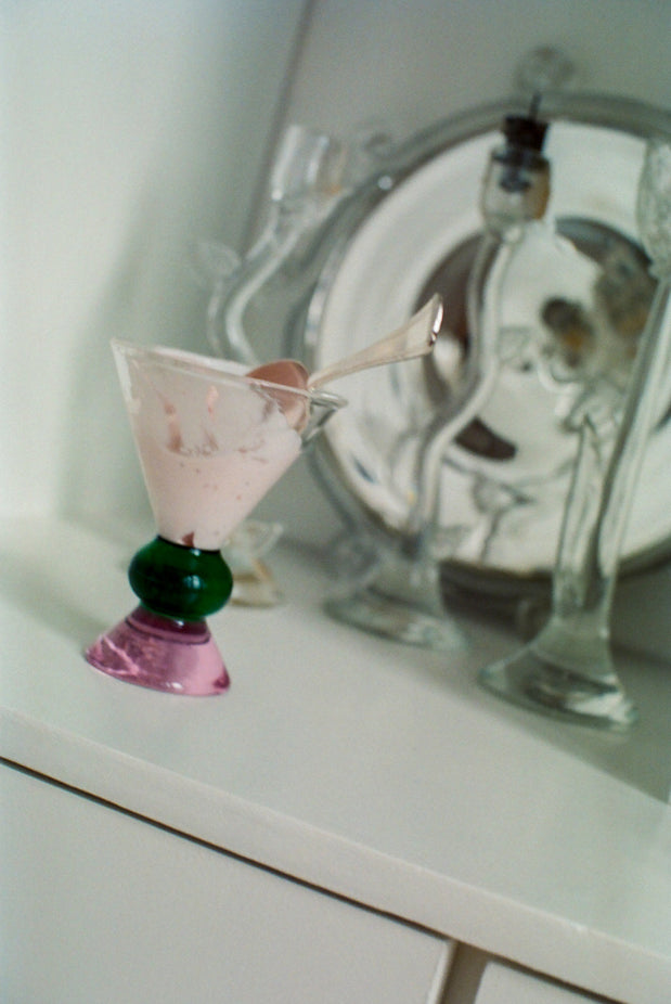 Totem Glass - Green & Pink