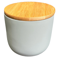 Salt Concrete Container with Bamboo Lid
