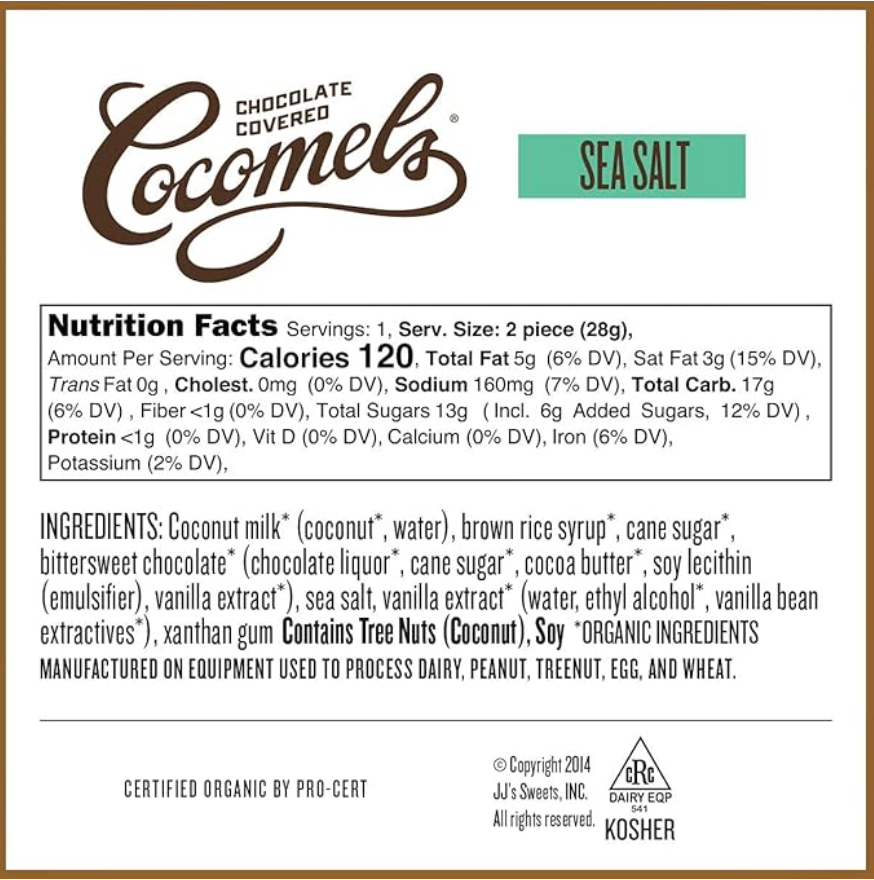 Chocolate-covered Cocomels - Coconut Milk Caramels Non-Dairy (15 Pack)