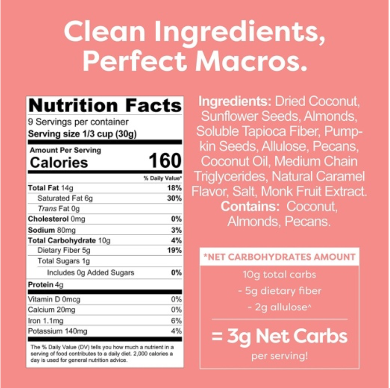 Keto Salted Caramel Granola
