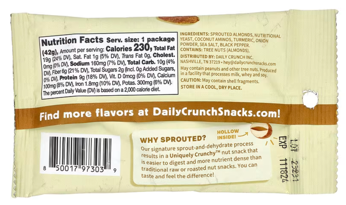 Turmeric + Sea Salt Sprouted Almonds (8 Pack)