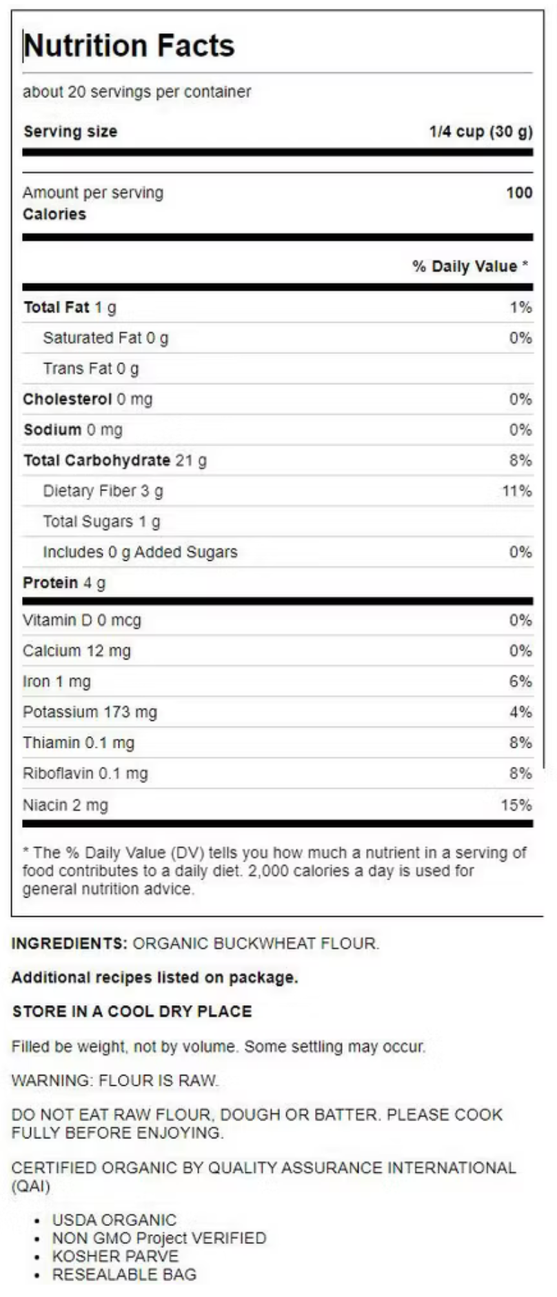 Organic Buckwheat Flour