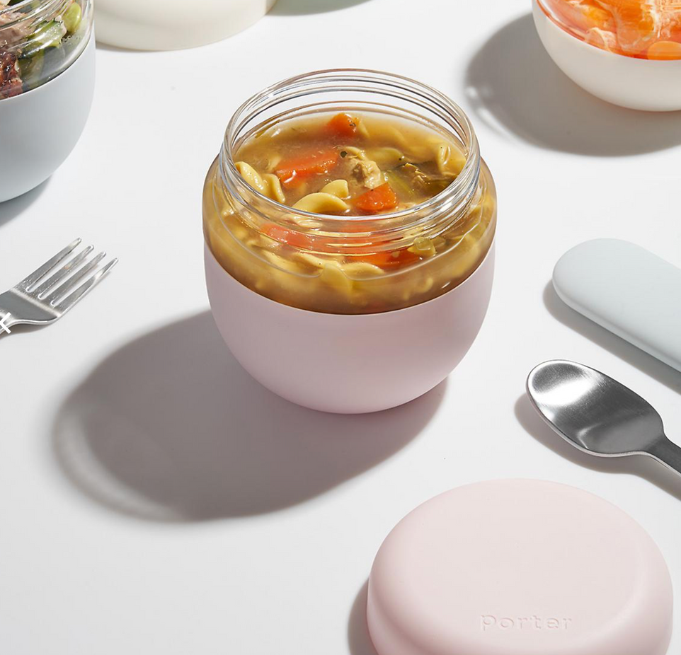 24oz Plastic Tritan Bowl with Plastic Seal - Blush