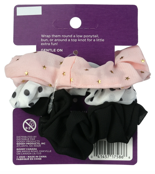 Girls Posh Scrunchies Assorted Colors (3 CT)