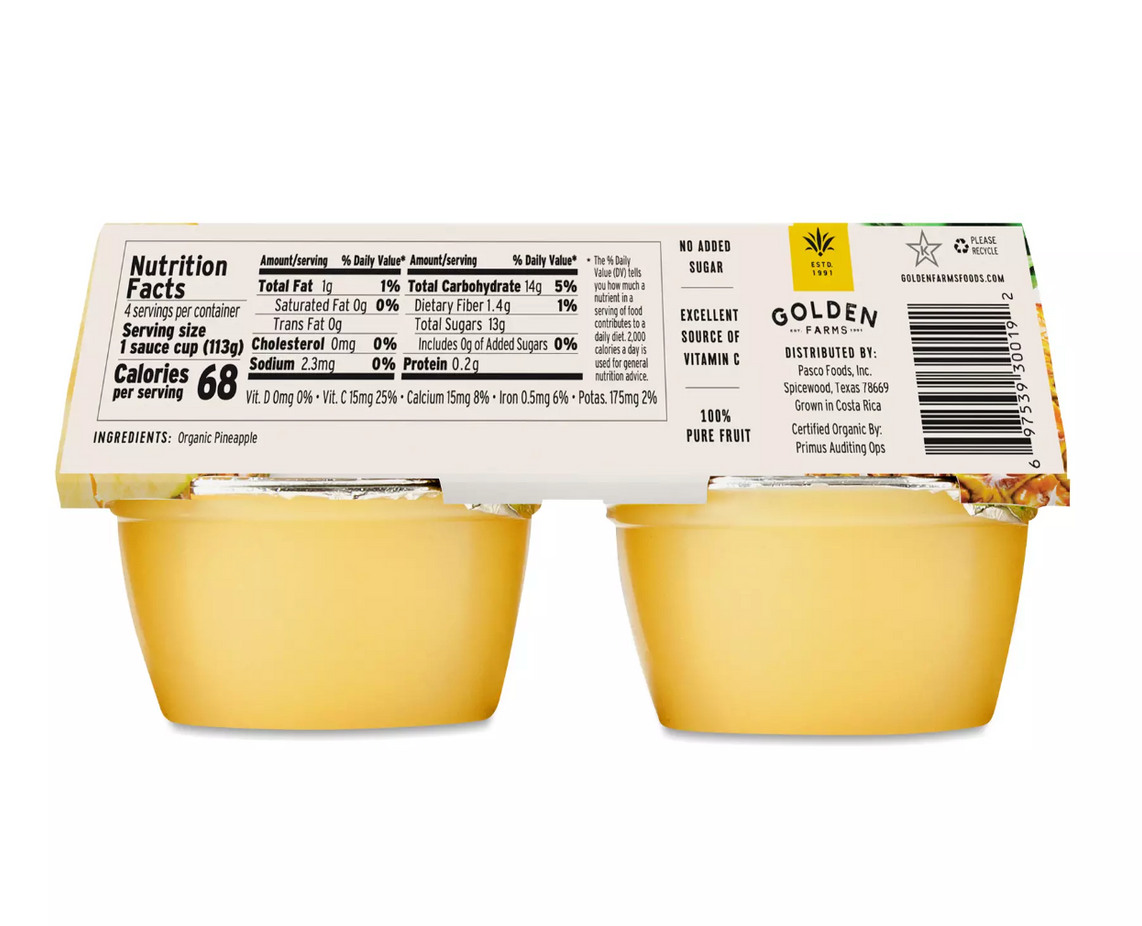 Organic Pineapple Sauce Cups (4 CT)