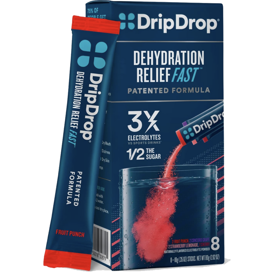 Dehydration Electrolyte Drink Variety Mix - Grape, Fruit Punch, Straw Lemonade, Cherry (8 CT)