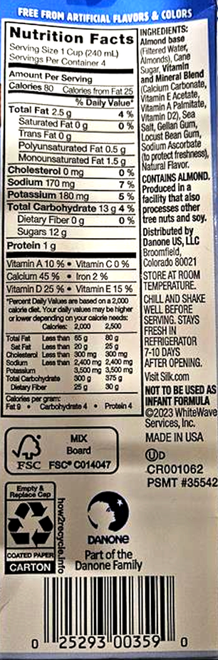 Sweetened Almond Milk Vanilla