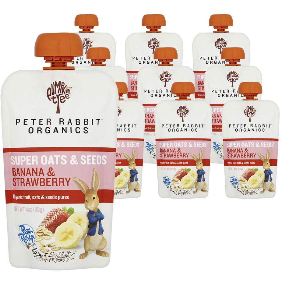 Banana & Strawberry  Super Oats & Seeds Puree (10 Pack)
