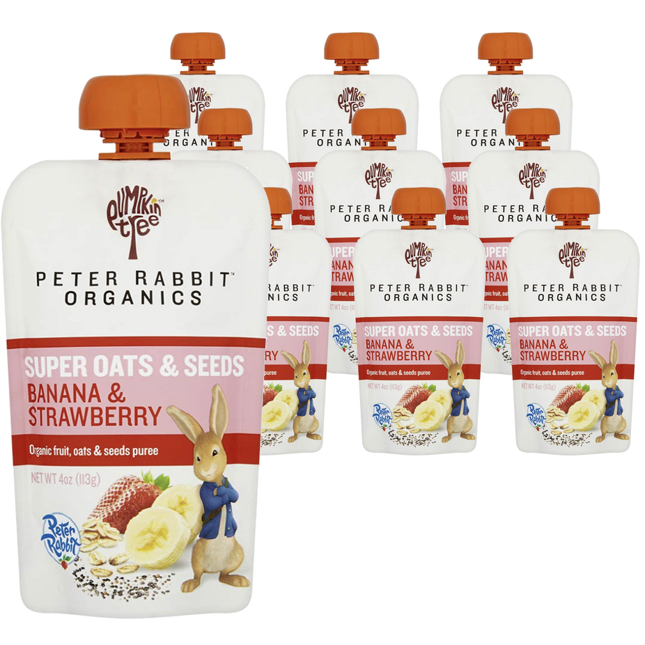 Banana & Strawberry  Super Oats & Seeds Puree (10 Pack)