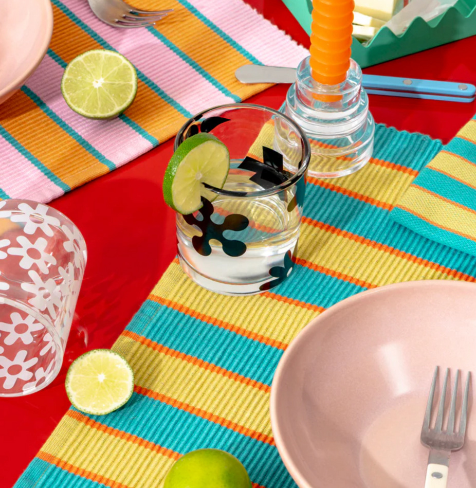 Black Pattern Glasses - Set of 4