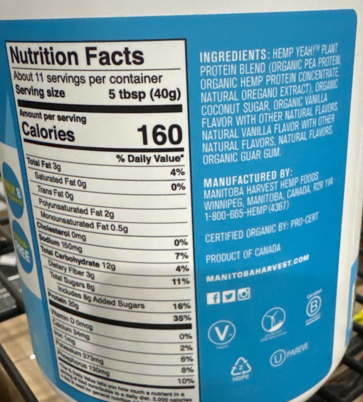 Vanilla Plant-Base Protein Powder