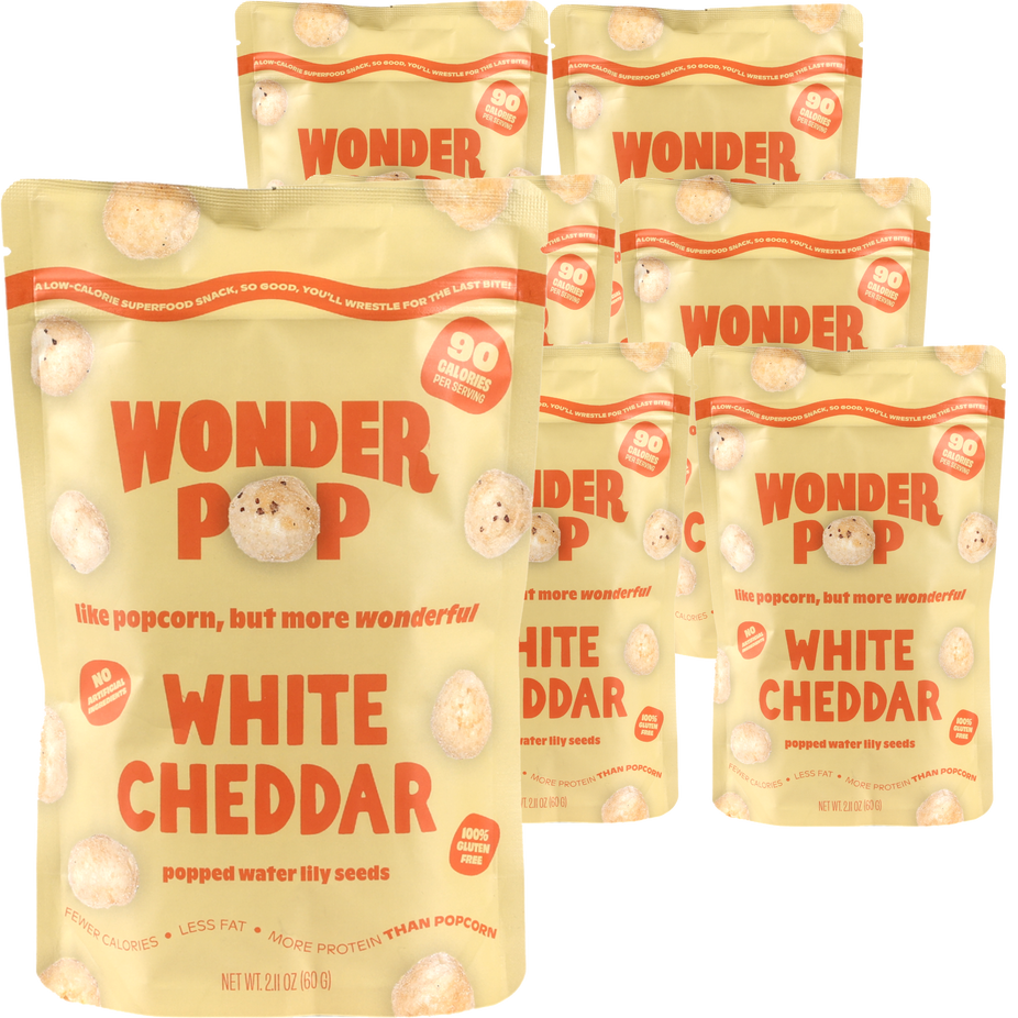 Popped Water Lily Seeds - White Cheddar (6 Pack)