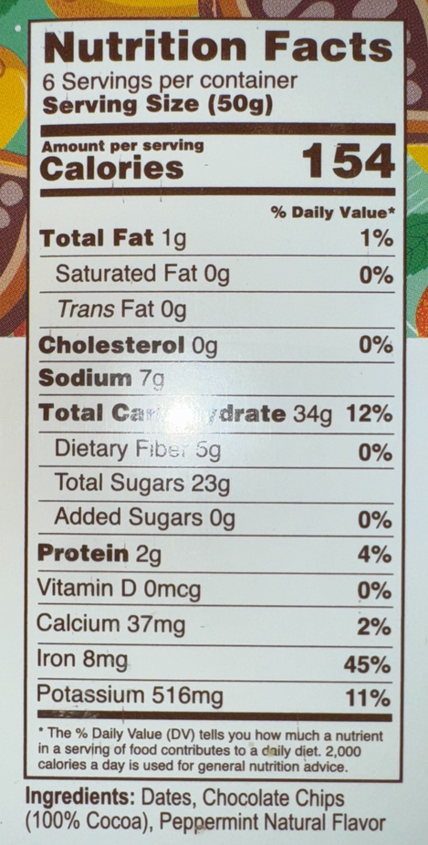 Choco Mint Date Superfood Bars (6 CT)