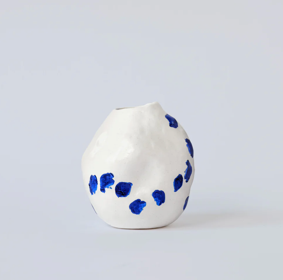 Kara White and Blue Porcelain Vase