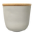 Salt Concrete Container with Bamboo Lid