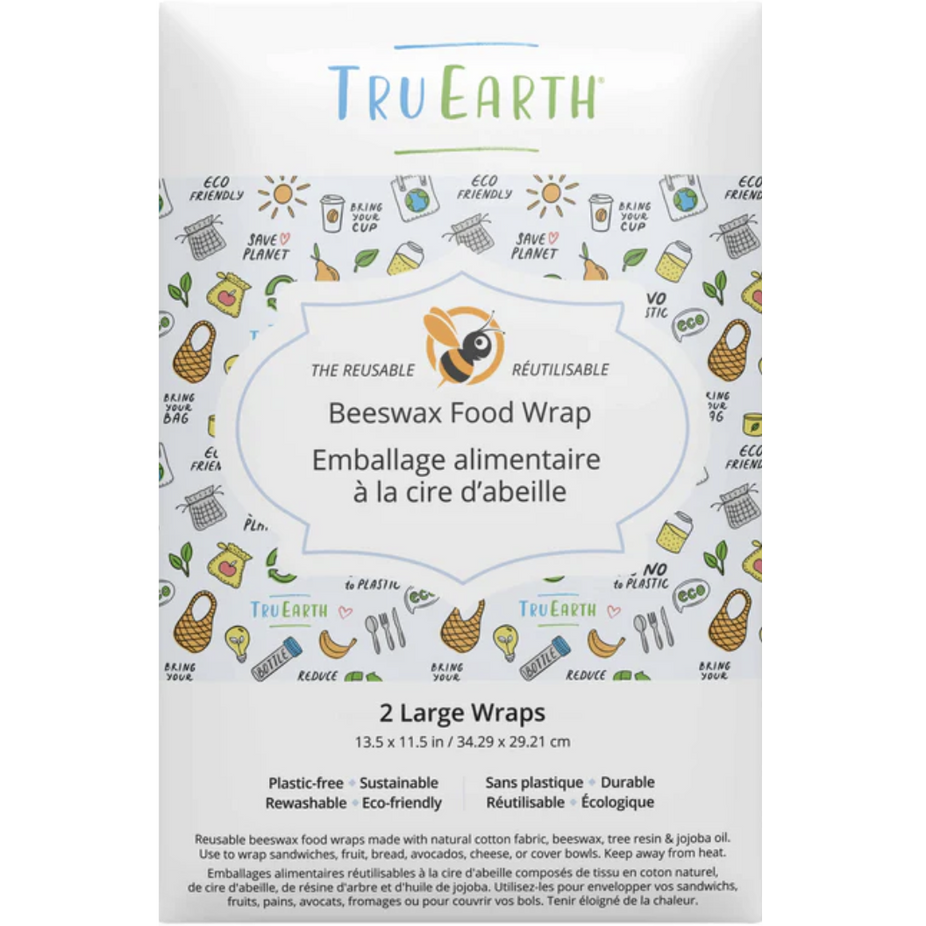 Beeswax Food Wrap Eco Print - 2 Large