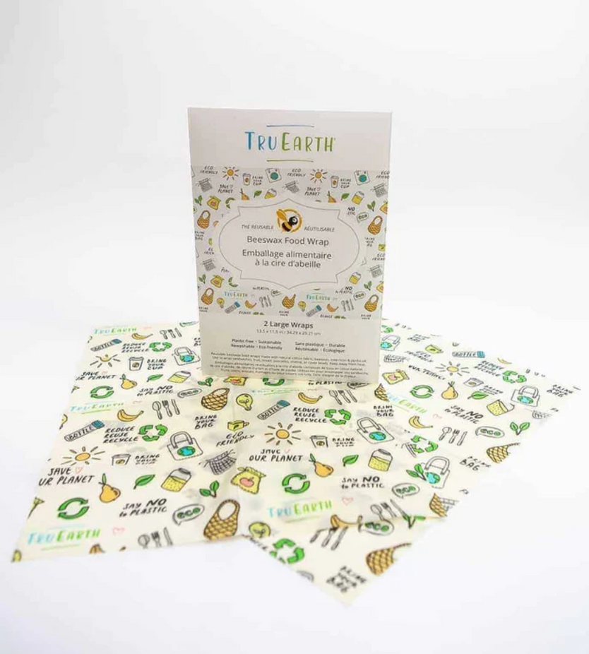 Beeswax Food Wrap Eco Print - 2 Large