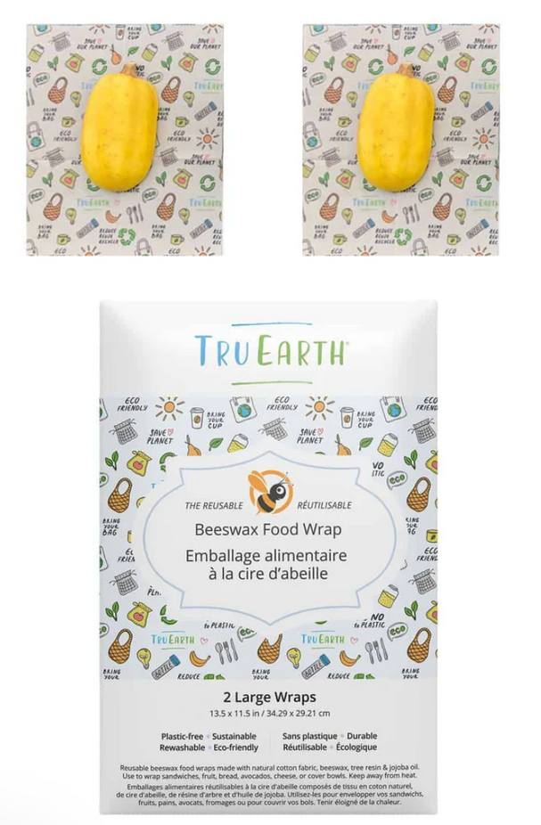 Beeswax Food Wrap Eco Print - 2 Large