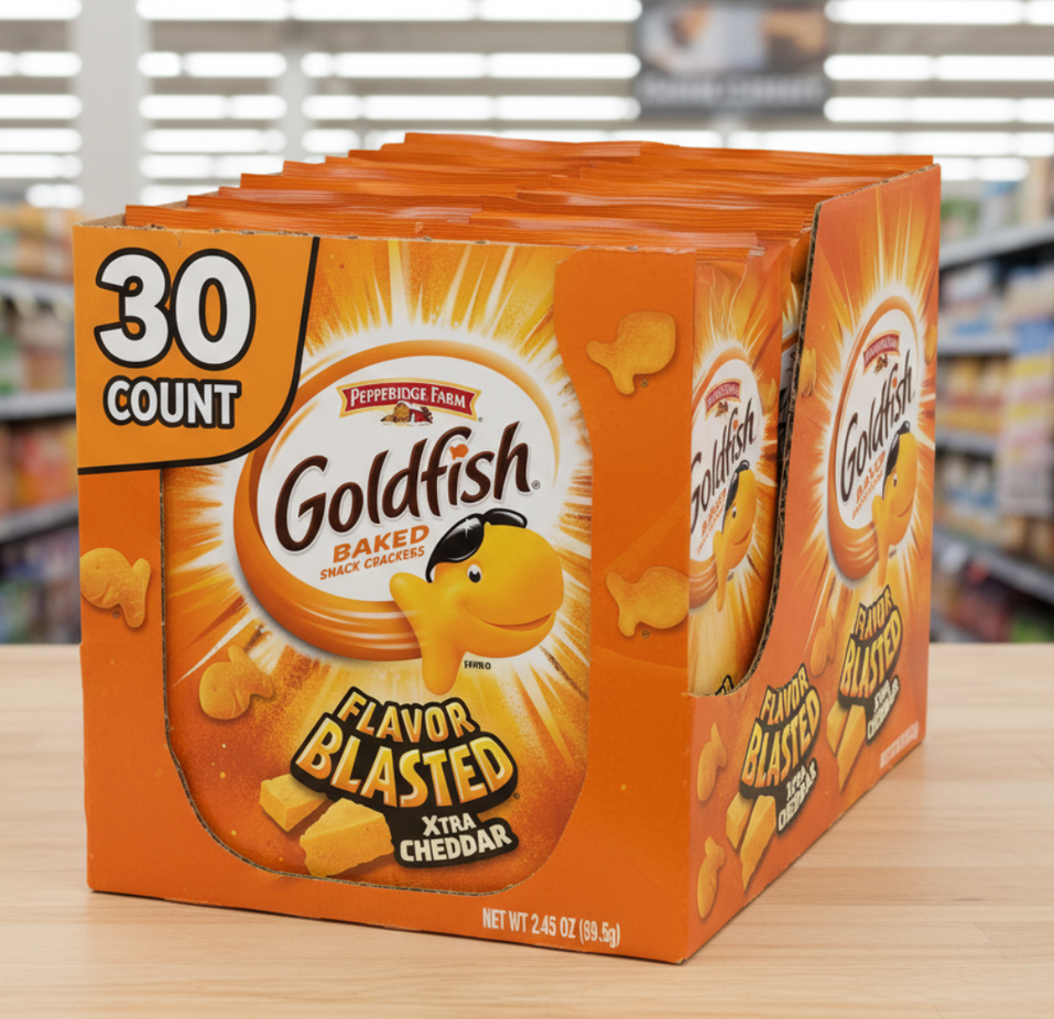 Pepperidge Farm Goldfish Snack Crackers, Flavor Blasted Xtra Cheddar