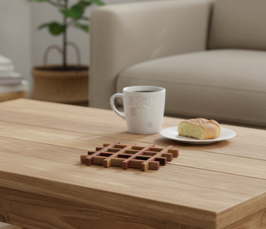 Pakkawood Coasters - Red (4 CT)