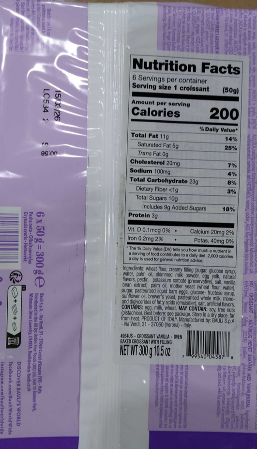 Italian Croissant with Vanilla Cream