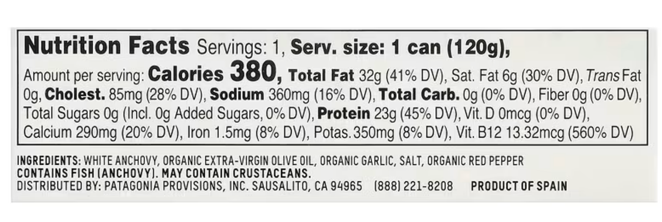Roasted Garlic Spanish White Anchovies with Organic Olive Oil