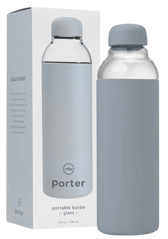 Glass Water Bottle - Slate (20 oz size)